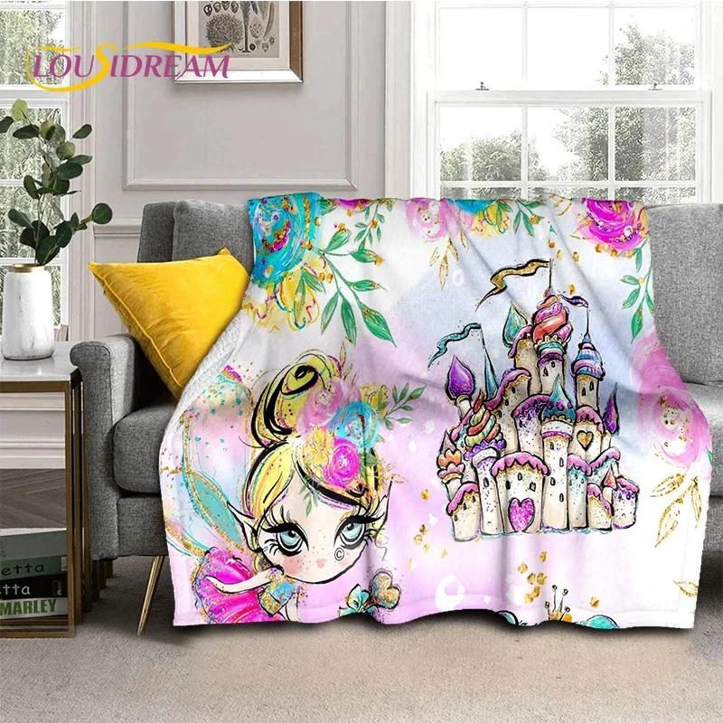 Roztomilá baletka, baletka, víla, kreslená, měkká flanelová deka na postel, do ložnice, na pohovku, na piknik, přehozová deka pro venkovní volnočasové aktivity, dárek