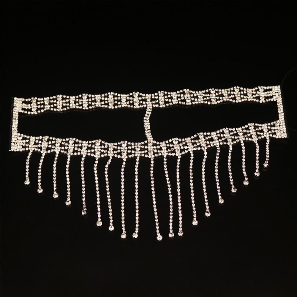 Bauchtanz Sexy Strassstein Maske Kette Schleier Bühne Nachtclub Maske Indischer Tanz Maske Westlicher Stil Kopfschmuck Damen