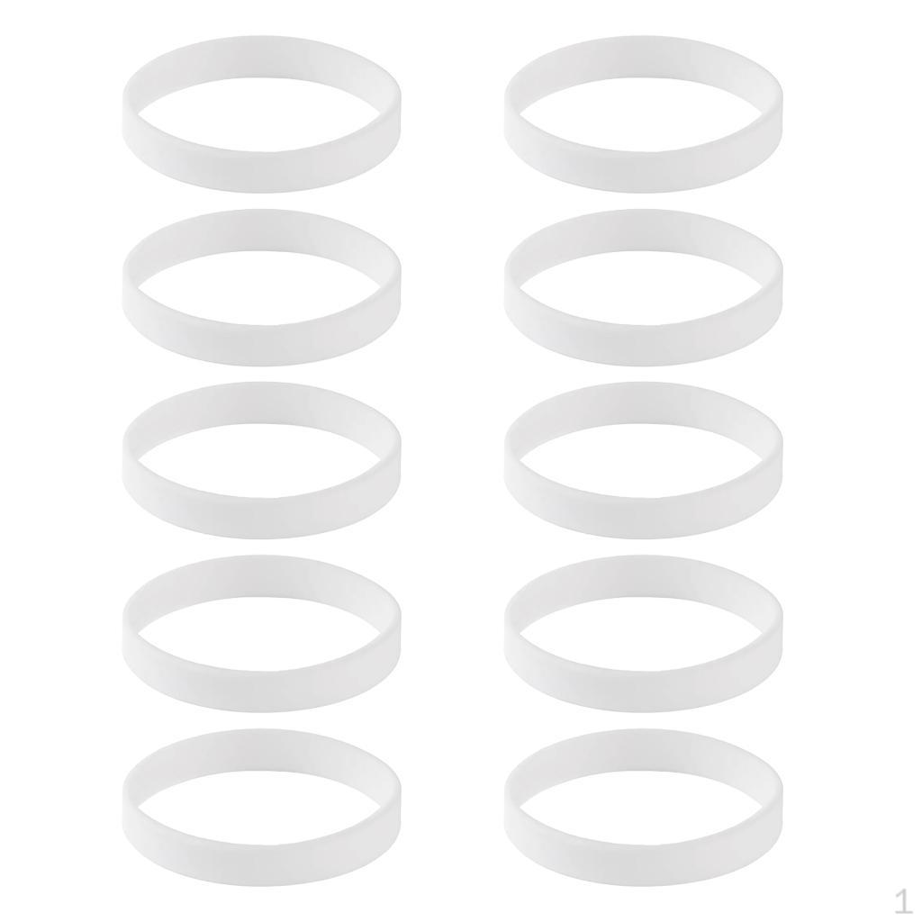 10 Эластичных Гелевых Резиновых Браслетов для Взрослых Детей Вечеринки White