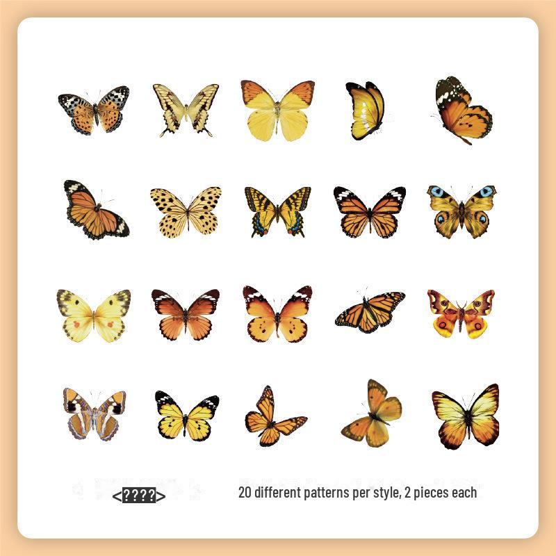 

Набор наклеек «Ретро Природа Юэчжэнь»: Цветы и бабочки для детских справочников