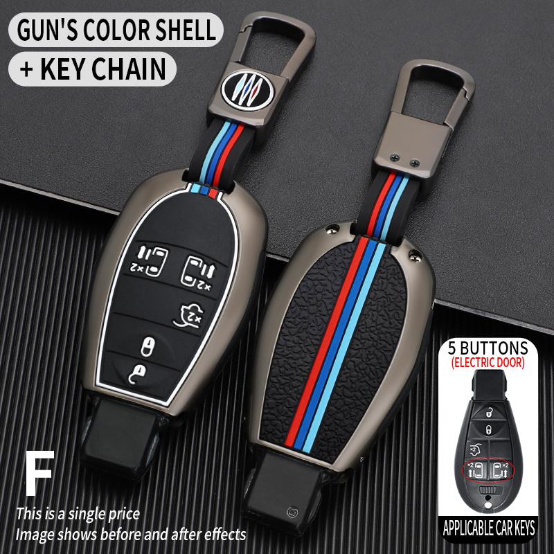 Zinc Alloy Car Key Case Cover Fob Shell for Chrysler 300c for Jeep Commende for Dodge Durango Ram Grand Caravan Town Country