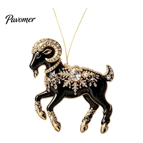 Multiuse Decorative Ornaments for Weddings Black Goat Christmas Tree Hanging Ornament, 2D Acrylic Festive Atmosphere Decoration Bars Pendant,