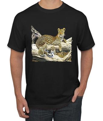 Wilder Wald Gepunktete Gepardenfamilie Herren T-Shirt