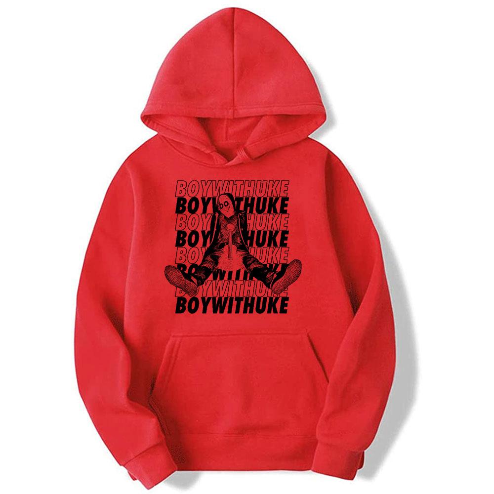 Nové mikiny Boywithuke Cool Print Streetwear Unisex Ženy Ležérní Móda Mikiny Oversized Pulovry s kapucí Tepláky Oblečení