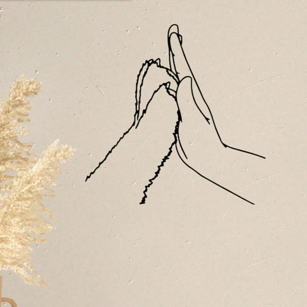 1 Pc Human Hand Palm To Pet Dog Hand Palm Minimalist Metal Wall Art - Modern Home Decor For Bedroom, Living Room, Or Bathroom.