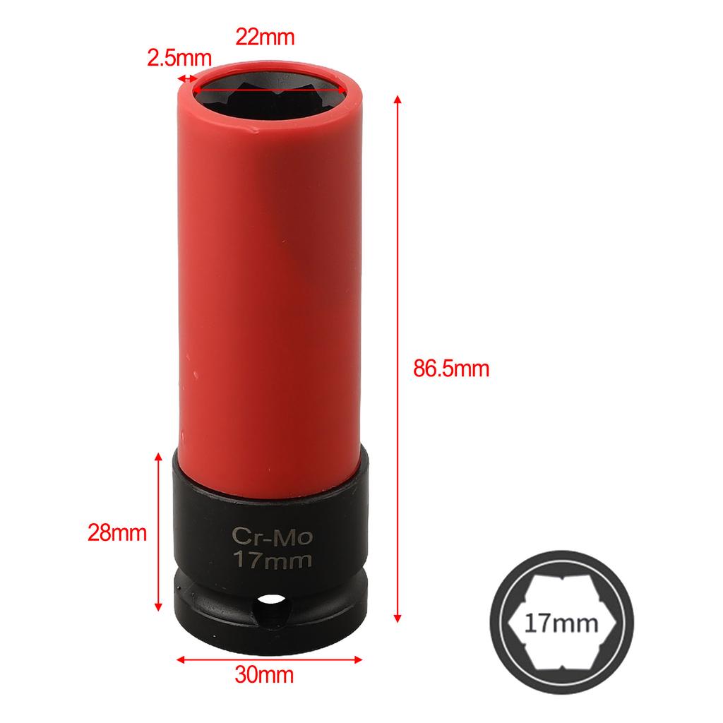 1 pieza 17mm/21mm Llave de vaso para quitar tuercas de seguridad de rueda 1/2 pulgada de accionamiento Para Mercedes Para Benz Serie S Accesorios de herramientas manuales