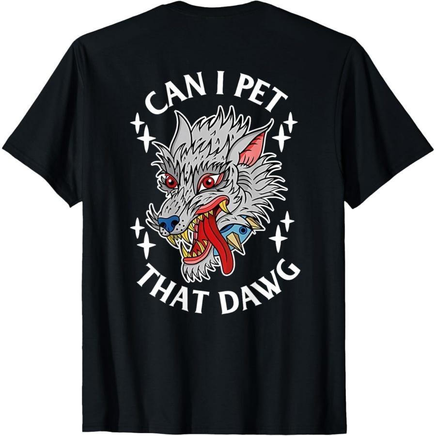 iNexTech Can I Pet That Dawg Can I Pet That Dog Wolf Tattoo Art Back T-Shirt XXXXXL разноцветный