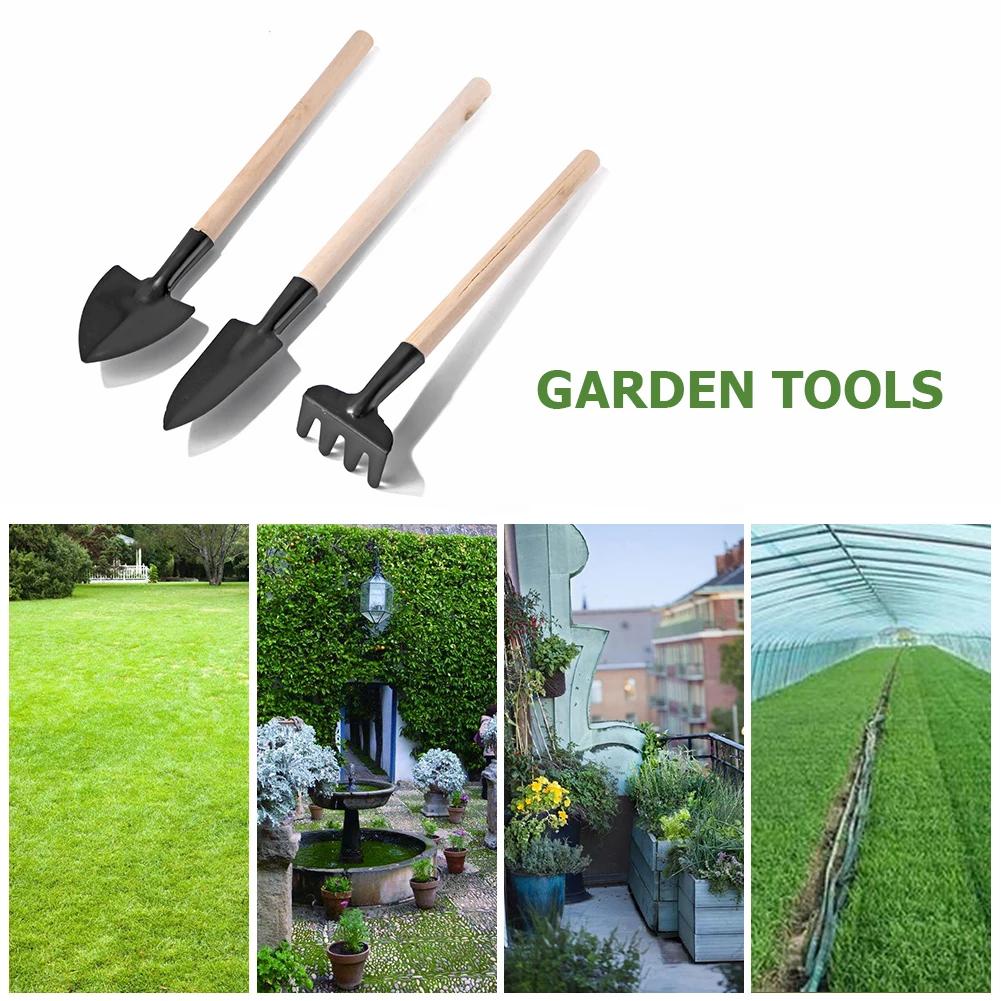 Set di 3 pezzi di attrezzi da giardinaggio Mini pianta fiore pala rastrello combinazione utensili a mano Tre pezzi vaso piccola pala giardino piccola pala di ferro
