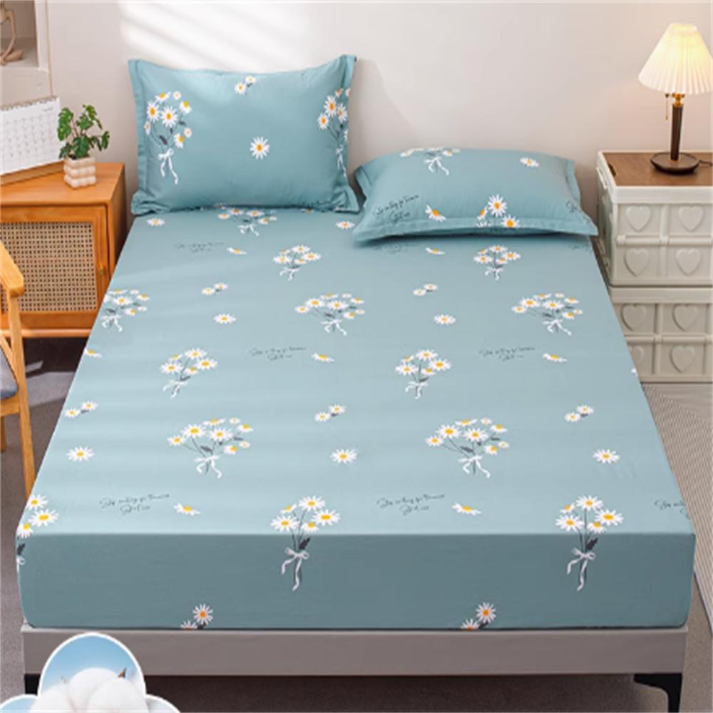 100% Cotton Fitted Sheet Single Piece No Pillowcase Cotton Bedspread Mattress Protector Children's Full Cover Bed Cover Sheet