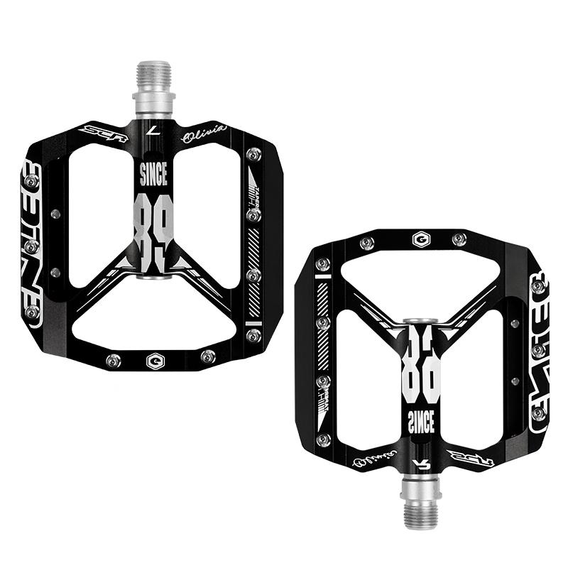 ENLEE Bike Pedals Aluminum Alloy Anti-slip Bicycle Pedals Ultralight Sealed Bearing One-piece MTB Road Mountain Cycling Pedal E89 black