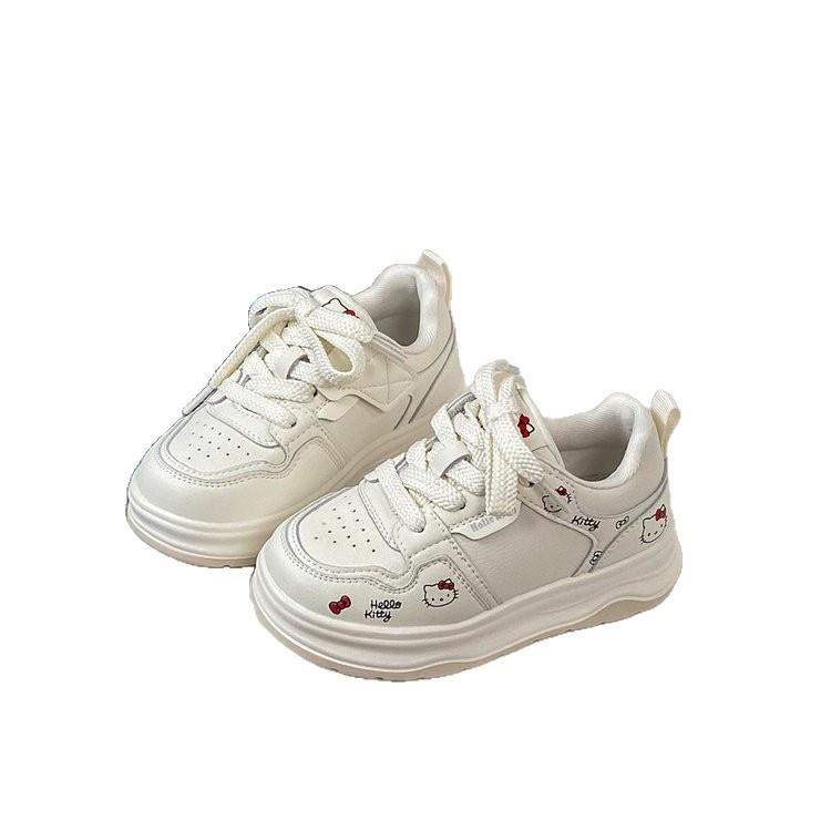 Girls' casual sneakers2026Spring new model children's cartoon cute white shoes, soft-soled comfortable baby sneakers