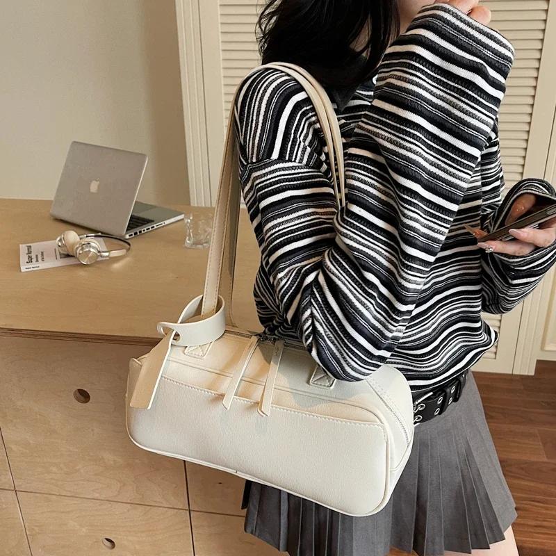 Fashionable Light Luxury Solid PU Square Shoulder Bags for Women 2026 New Design Simple Classic Temperament Versatile Handbags