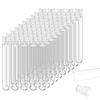 50pcs Transparent Laboratory Clear Plastic Test Tubes with Push Caps School Lab Supplies Sample Containers Vials for Experiments