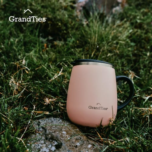 GRANDTIES Premium Vacuum Insulated Mug, 460ml, Available In 19 Colors, with Easy-Open Sliding Lid, Stainless Steel Double-Wall Vacuum Insulation, and