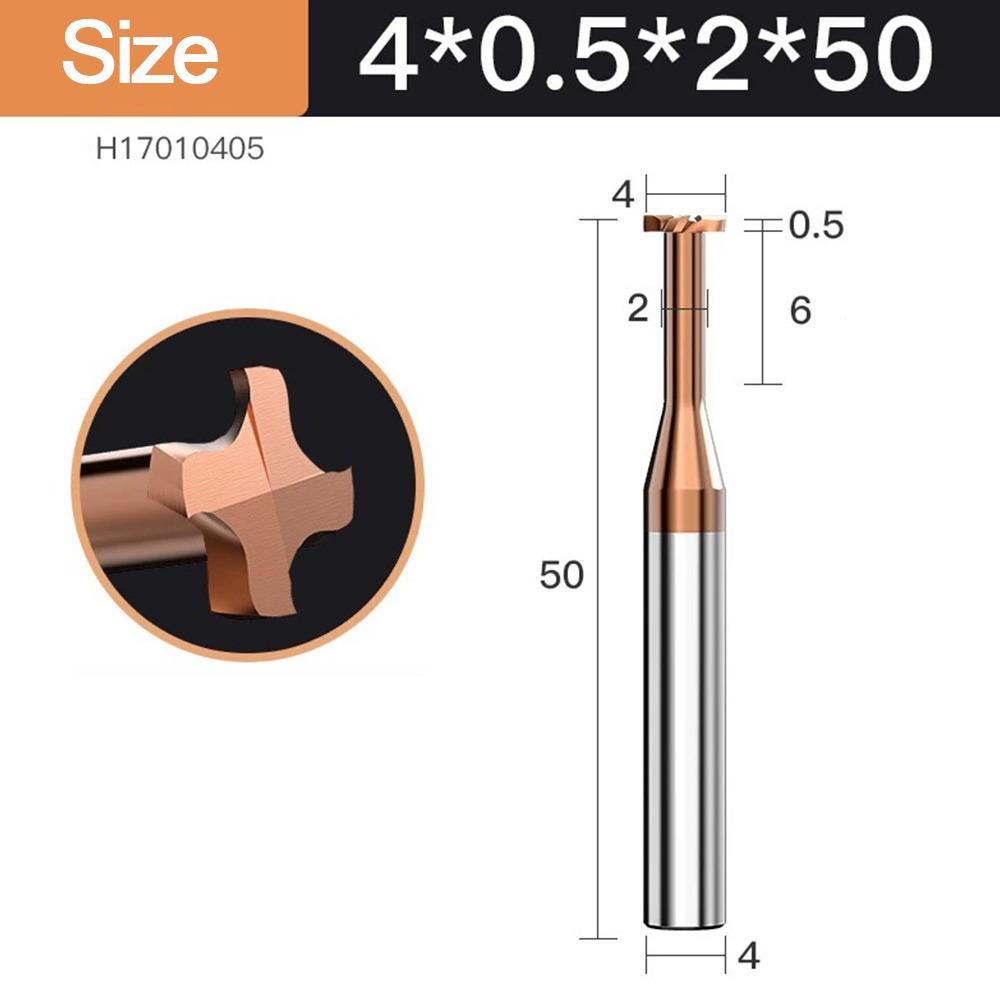 New Carbide T Slot Milling Cutter Round Handle Coating T-Groove End Mills 4 Teeth Slotting Router Bits