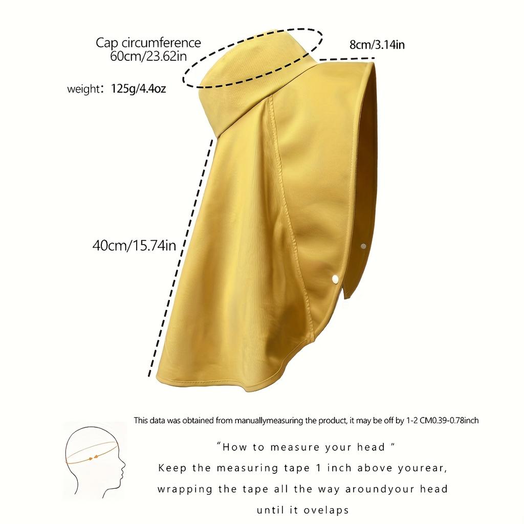Wide Brim Shawl Sun Hat For Women Neck Face Cover Protection Fisherman Hat With Ponytail Hole Beach Travel Outdoor Photography