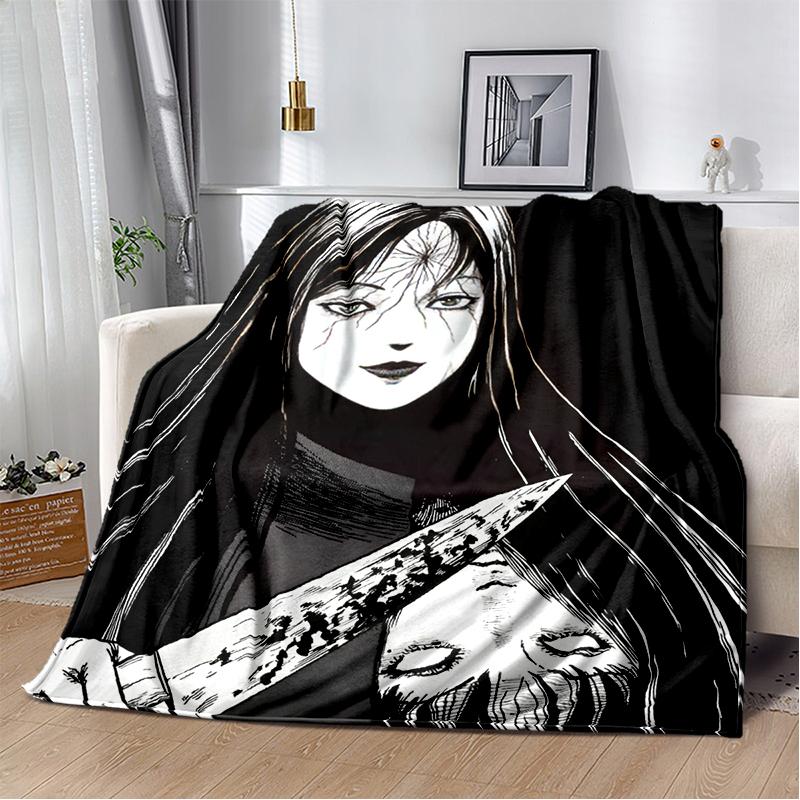 Horror Junji Ito Tomie Kawakami Ghost cartoon Soft Blankets,Throw Blanket Comfortable Blanket for Picnic Beds Sofa Home Bedroom