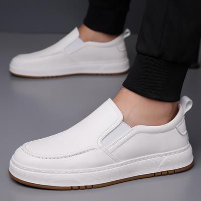 Casual Business Men's White Shoes Fashionable and Versatile Design Style Comfortable Street Walking Daily Office Quality Shoes