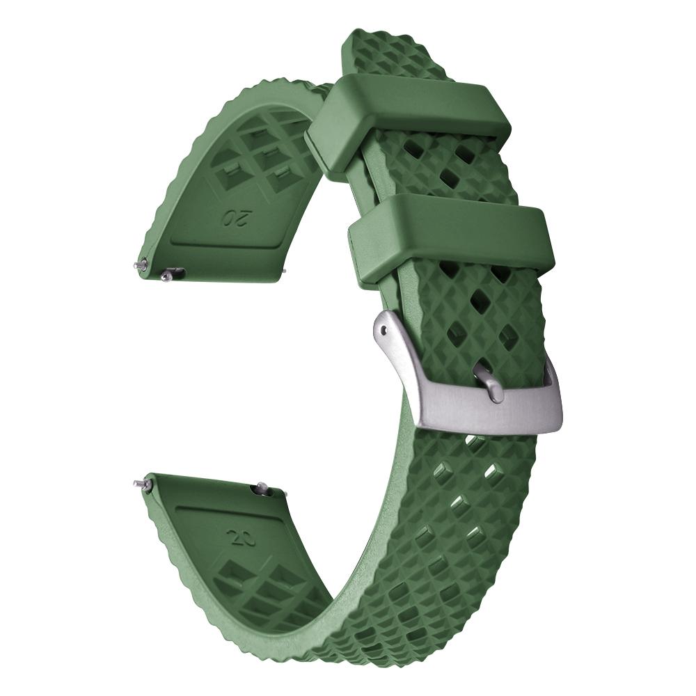 20mm/22mm Honeycomb Pattern FKM Rubber Watch Band Quick Release Spring Bars For Seiko SRP775Sweatproof Durable Replacement Strap