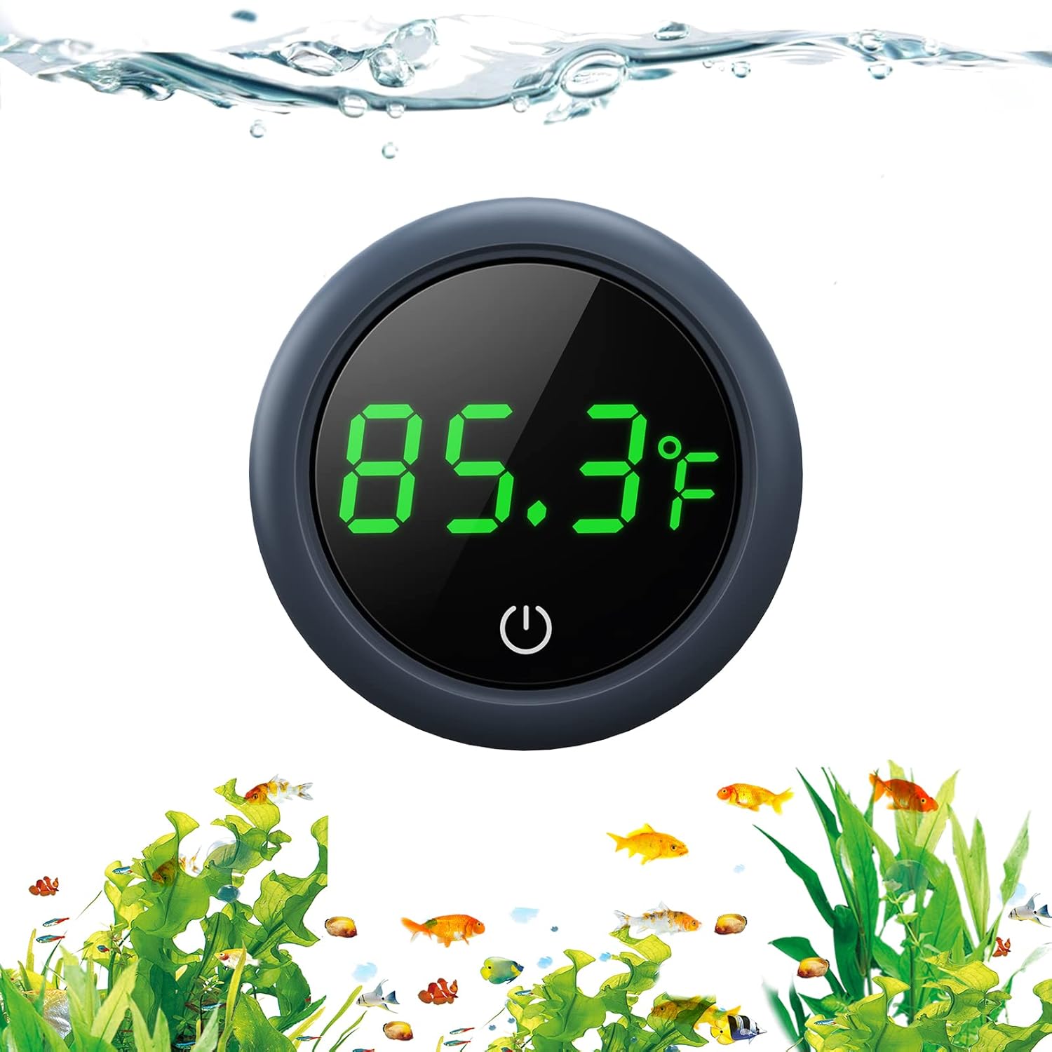 PAIZOO Fish Tank Digital Thermometer Accurate LED Display screen to ±0.32°F Water Tank Thermometer Aquarium Temperature Measurement for
