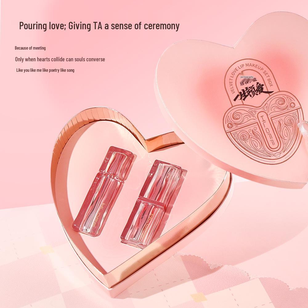 HLOFF Forever Love Velvet Lip Gloss & Lipstick Set - Valentine's & Birthday Gift