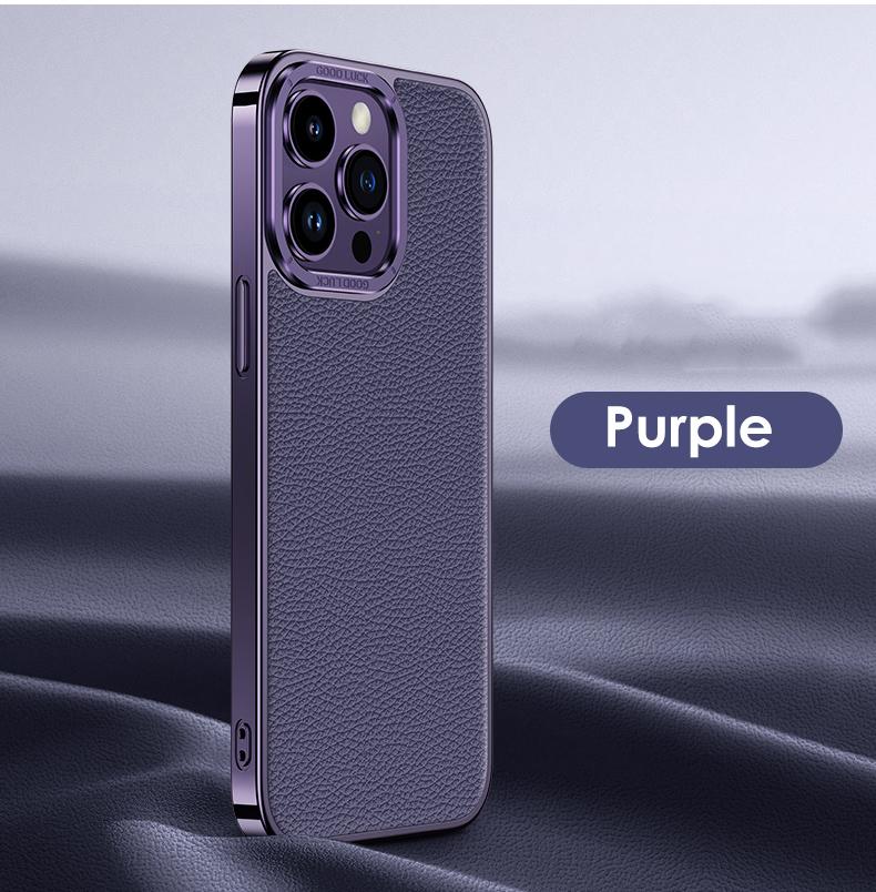 

Роскошный импортный чехол для телефона из натуральной кожи для iPhone 14 13 12 Pro Max, металлическая рамка с покрытием, защита объектива, мягкий чехол из натуральной кожи For iPhone 14