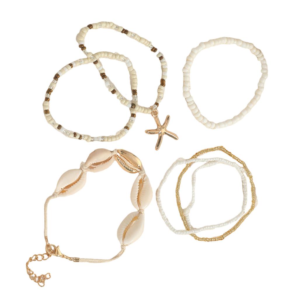 Pack of 7 Fashion Ocean Charm Bracelet Beads Bracelet Set Suitable for Youthful Women and Fashion Enthusiasts Present