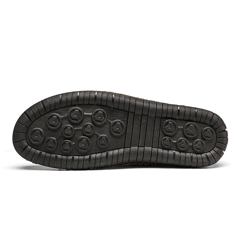Large Size Handmade Split Leather Shoes Men Loafers Comfortable Casual Driving Shoes Moccasins Man Shoes