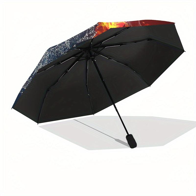 Flame & Water: The Ultimate Billiard Ball ArtworkUmbrella, Portable 3-Fold Umbrella for Men & Women,Christmas Gift ES159