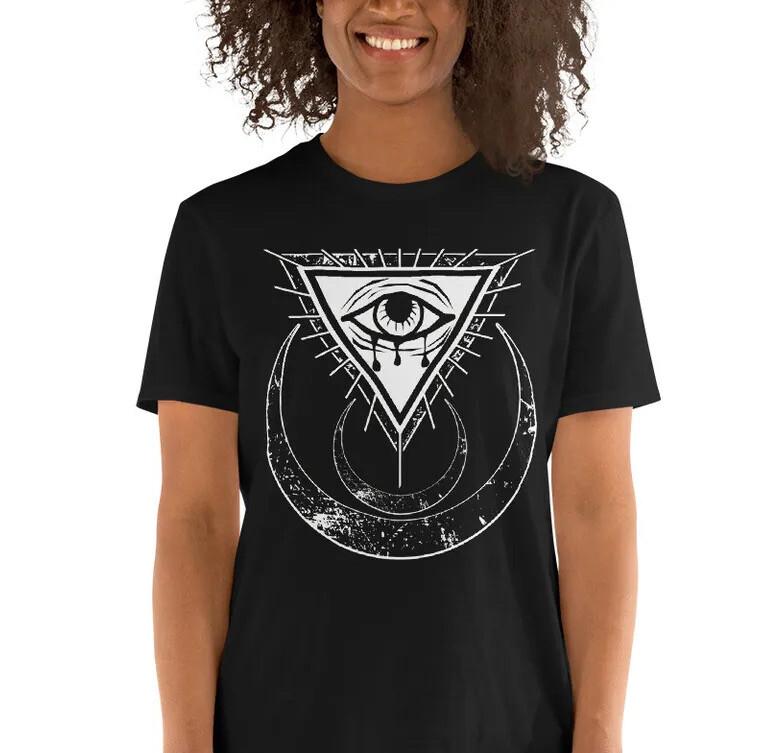 

Wiccan Witch Third Eye Crescent Noon Gothic goth Short-Sleeve Unisex T-Shirt 4XL