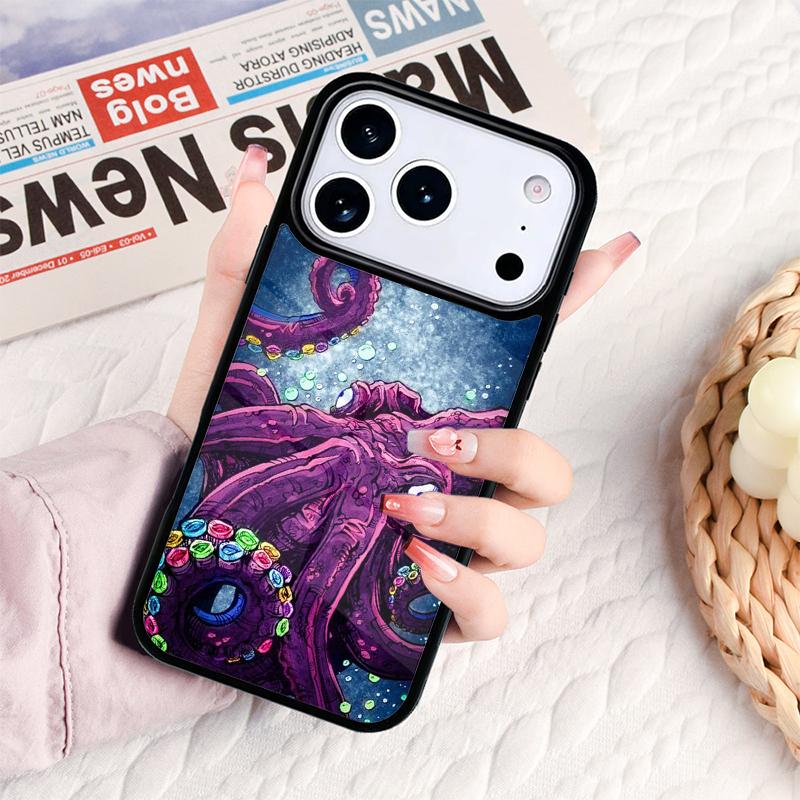 Marine Life Ocean Octopus Phone Case For IPhone 17 16e 15 14 13 12 11 Pro Max Air Mini Soft Protective Cover