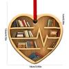 Christmas Decorations Creative Library Bookshelf Heart Ornament Lovers Heart Ornament Cute Navidad 2D Bookworm Decorations