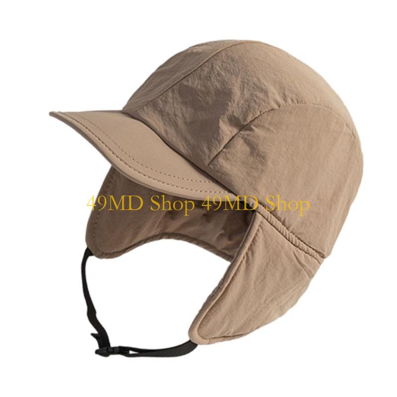 49MD Stilvolle Uschanka mit Ohrenwärmer Outdoor Teens Streetwear Baseballkappen für Ski Radfahren Schnelltrocknend Wintermütze