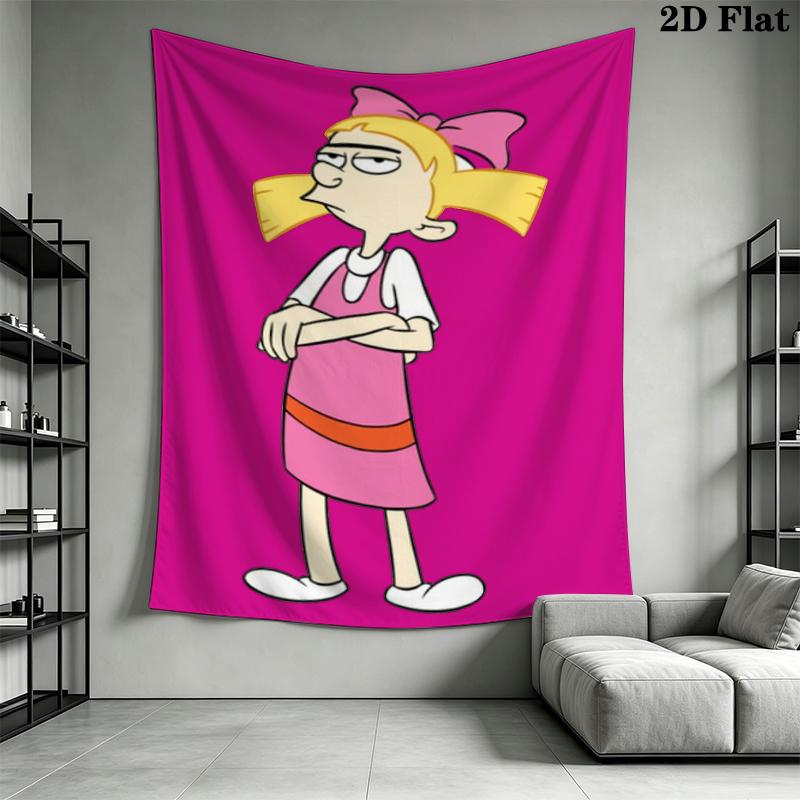 Hey Arnold Wall Tapestry Aesthetic Wall Hanging Printed Fabric Blanket Decorative Tapestries for Bedroom Living Room Home Decor