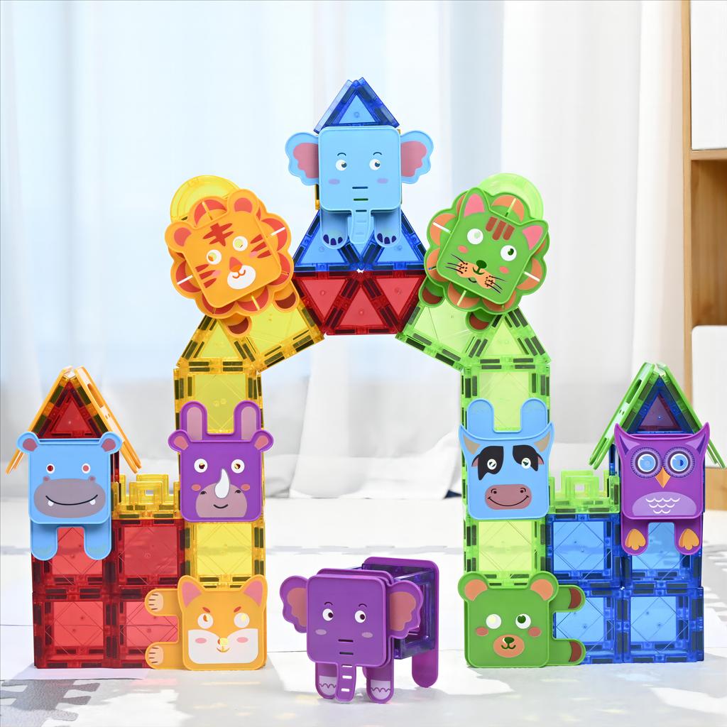 Magnetic Building Blocks Set Construction Game Children Montessori Sensory Magnets Toys Magnetic Tiles Toys for Toddlers Gift