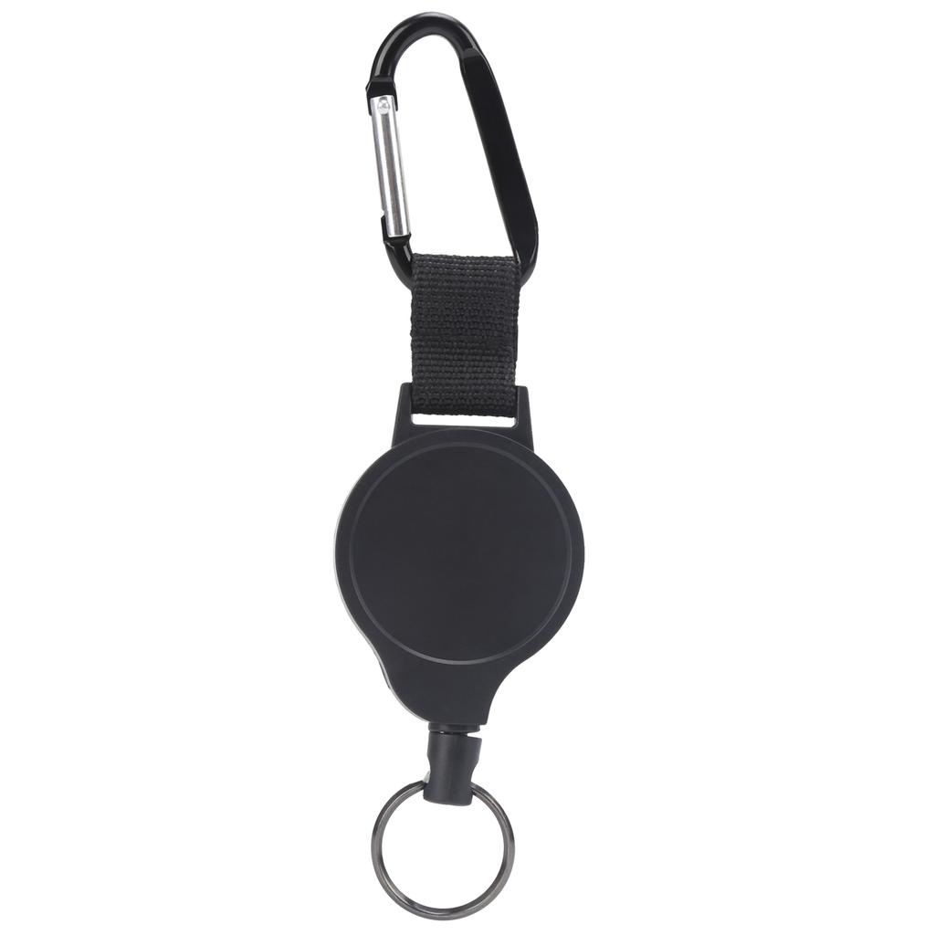 Side Pull Wire Rope AntiLoss High Elastic Ribbon Telescopic Buckle Stainless Steel Keychain