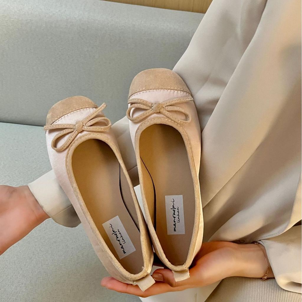Flat-bottomed Gentle Evening Shoes French Small Red Single Shoes Women's Shoes 2025 Spring and Autumn Soft-soled Silver Ballet Shoes