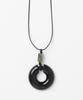 Millo Women Vintage Resin Ring Necklace [Black]