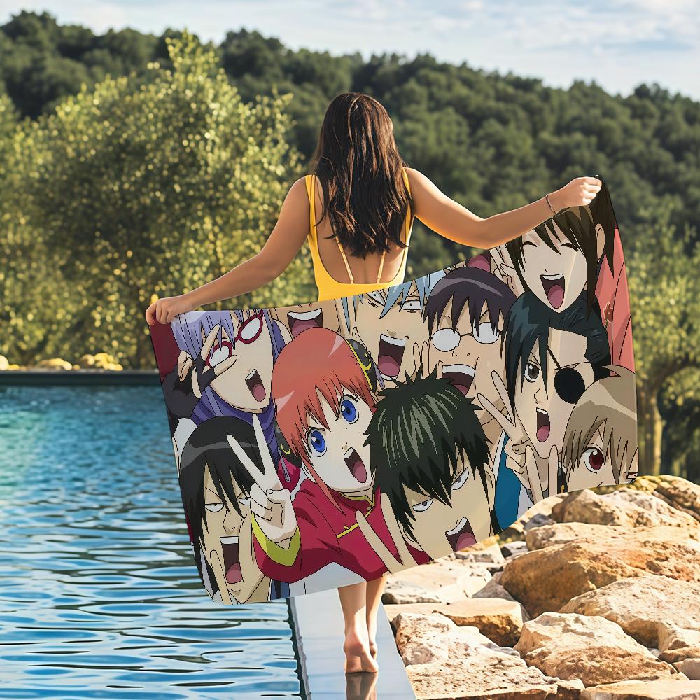 Serviette Anime Gintama Séchage Rapide Serviettes de Plage Conviennent Pour Les Piscines Camping Yoga Et La Salle de Sport