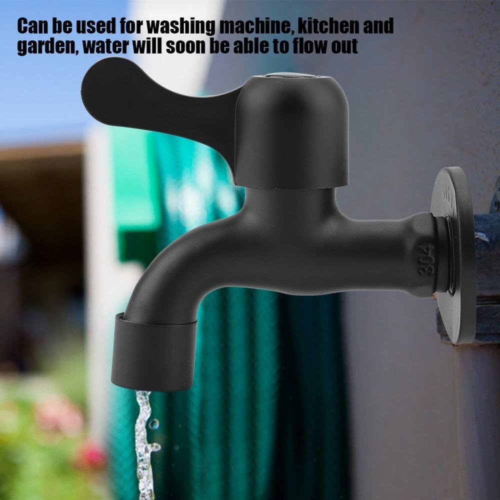 Wall Mount Water Faucet 304 Stainless Steel Faucet Durable Water Tap Garden Mop Pool