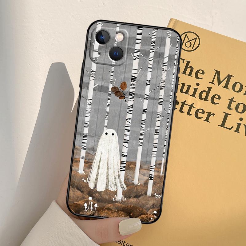 

Забавный чехол для телефона с привидениями для iPhone 17 16 15 14 11 12 13 Pro Max mini XR 16e 15 16 Plus 17 Air Полное покрытие iPhone 12 Pro