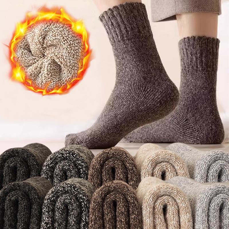 1/2/5Pairs New Fashion Winter Warm Thicken Wool Male Socks Against Cold Snow Socks Japanese Harajuku Soft Cashmere Short Sock