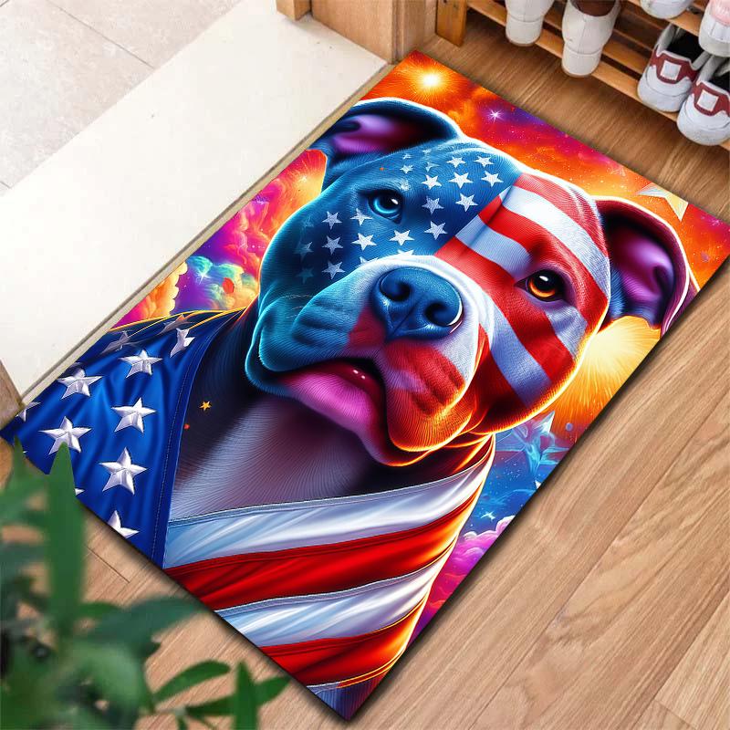 American Animal Pattern Square Carpet,Area Rug,Carpet Rug for Living Room Bedroom Sofa Playroom Decor,Non-slip Floor Mat,Holiday Birthday Gifts