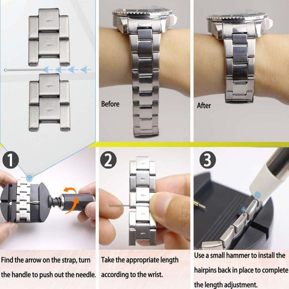 52Pcs/set Pin Extraction Strap Chain Pin Remover Durable Watch Repair Tool Kit Band Adjustment