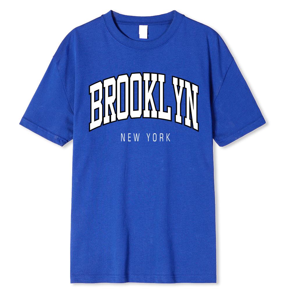 

Женские футболки с принтом Brooklyn New York, летние спортивные футболки из 100% хлопка, дышащая свободная одежда, мужская одежда в стиле хип-хоп с круглым вырезом 2XL