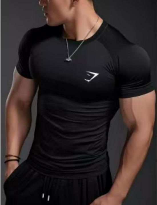GYMSHARK Men's Quick-Dry Breathable Compression Short Sleeve T-Shirt