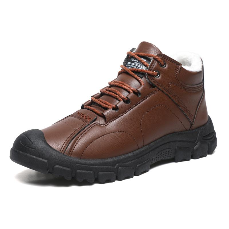 New men's shoes winter warm cotton shoes piled thickened leather shoes men's large size business fashion soft sole casual shoes