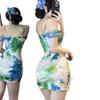Sexy Underwear Sexy Pure Desire Feng Shui Ink Painting Poetry Dream Suspender Hip Skirt Slim Backless Suit Skirt