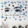 DIY Butterfly Wall Art Decals Waterproof Self-Adhesive PVC Stickers for Lash Beauty Salon Shop Wall Decor
