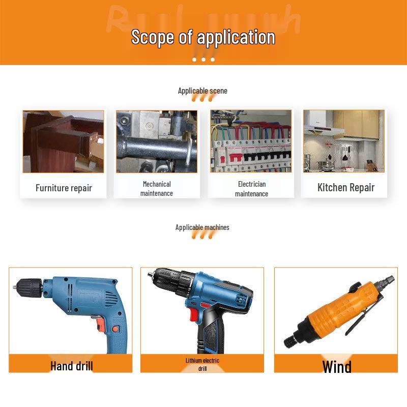Magnetic Torx Hollow Screwdriver Bit Set for Electric/Pneumatic Screwdrivers, 1/4" Hex Shank.